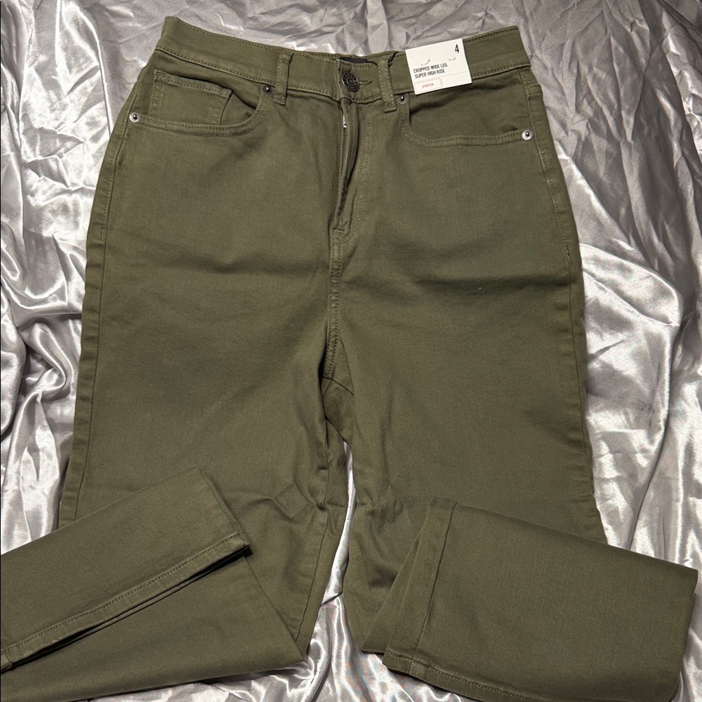 Express High Rise Women's Jeans in Olive Green